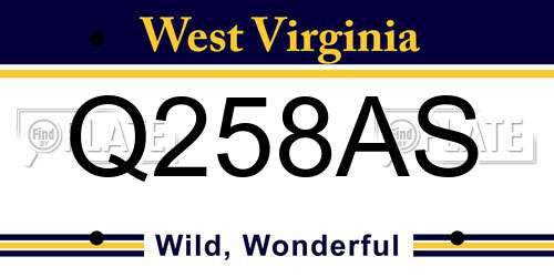 Q258AS West Virginia License Plate