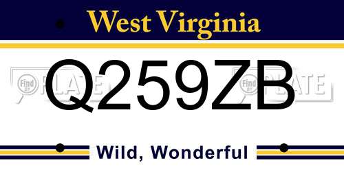 Q259ZB West Virginia License Plate