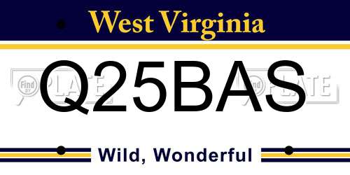 Q25BAS West Virginia License Plate