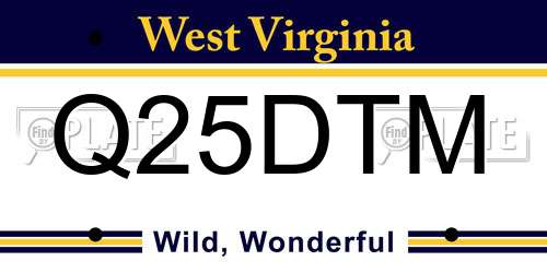 Q25DTM West Virginia License Plate