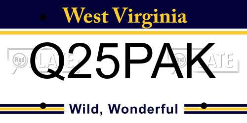 Q25PAK West Virginia License Plate