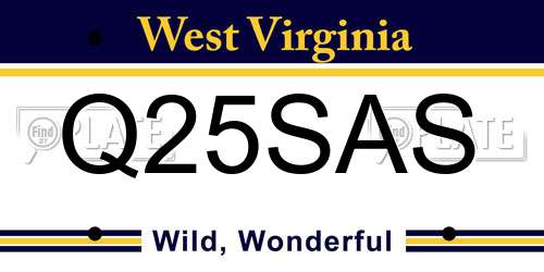 Q25SAS West Virginia License Plate