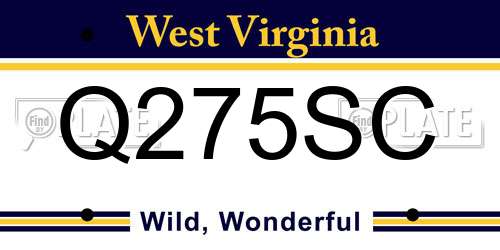 Q275SC West Virginia License Plate