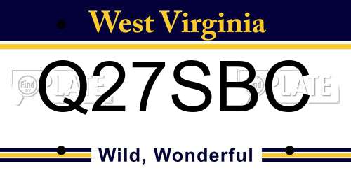 Q27SBC West Virginia License Plate