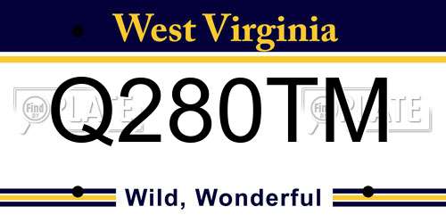 Q280TM West Virginia License Plate