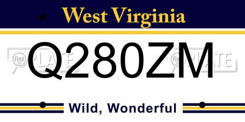 Q280ZM West Virginia License Plate
