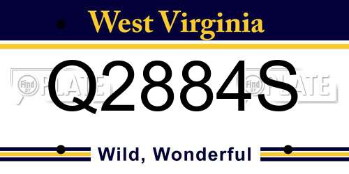 Q2884S West Virginia License Plate