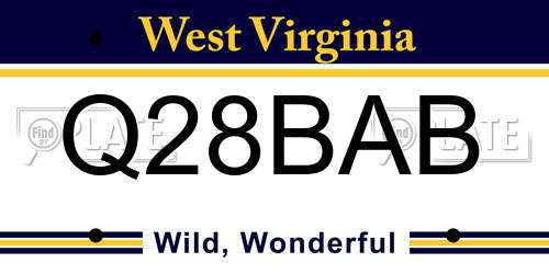 Q28BAB West Virginia License Plate