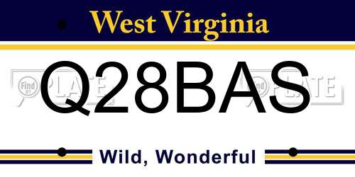 Q28BAS West Virginia License Plate