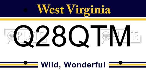 Q28QTM West Virginia License Plate