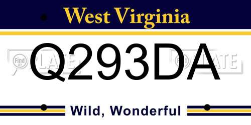 Q293DA West Virginia License Plate