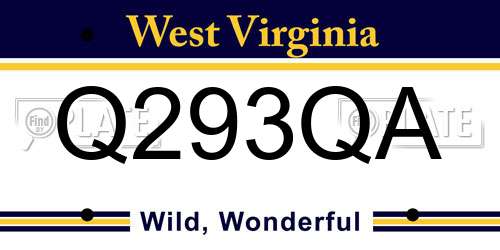 Q293QA West Virginia License Plate