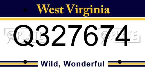 Q327674 West Virginia License Plate