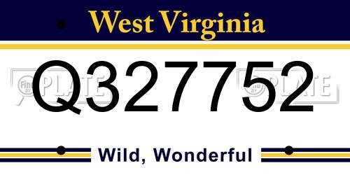 Q327752 West Virginia License Plate