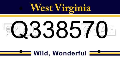 Q338570 West Virginia License Plate