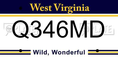 Q346MD West Virginia License Plate