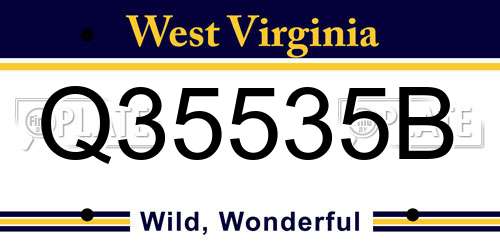 Q35535B West Virginia License Plate