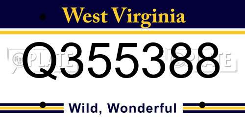 Q355388 West Virginia License Plate