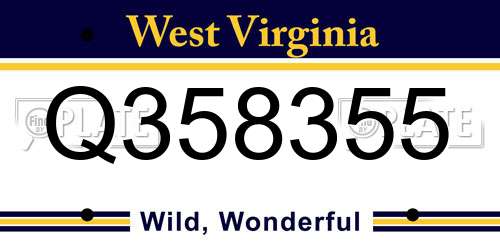 Q358355 West Virginia License Plate