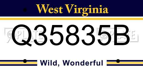 Q35835B West Virginia License Plate