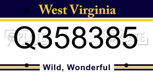 Q358385 West Virginia License Plate
