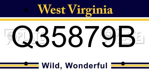Q35879B West Virginia License Plate