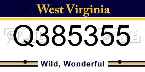 Q385355 West Virginia License Plate