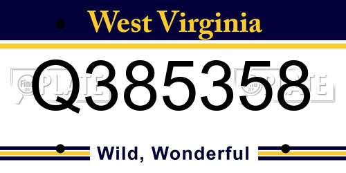 Q385358 West Virginia License Plate