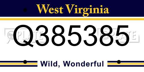 Q385385 West Virginia License Plate