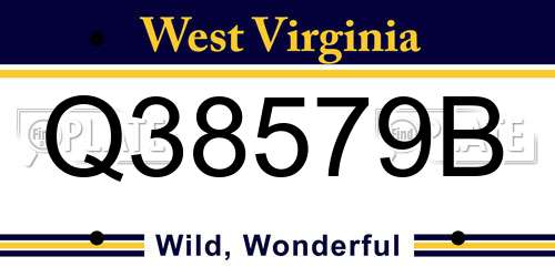 Q38579B West Virginia License Plate