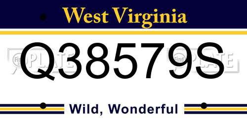 Q38579S West Virginia License Plate