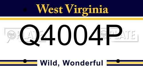 Q4004P West Virginia License Plate