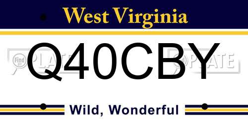 Q40CBY West Virginia License Plate