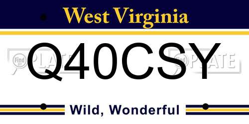 Q40CSY West Virginia License Plate