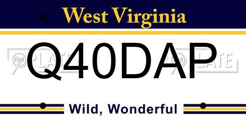 Q40DAP West Virginia License Plate