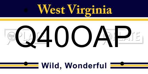 Q40OAP West Virginia License Plate