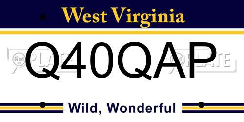 Q40QAP West Virginia License Plate