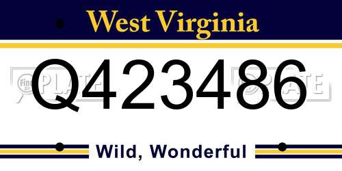 Q423486 West Virginia License Plate