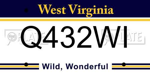 Q432WI West Virginia License Plate