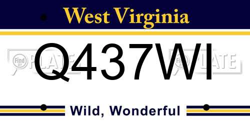 Q437WI West Virginia License Plate