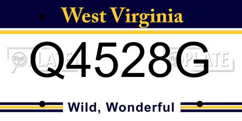 Q4528G West Virginia License Plate