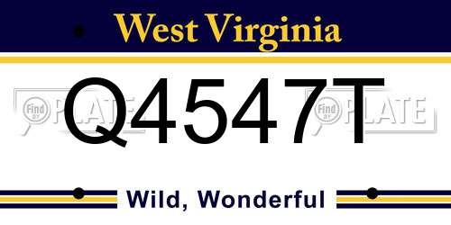 Q4547T West Virginia License Plate