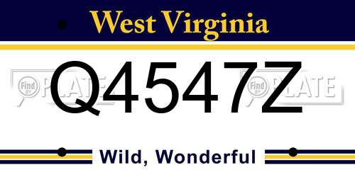 Q4547Z West Virginia License Plate