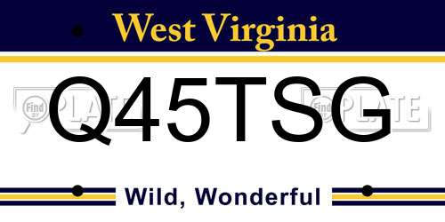 Q45TSG West Virginia License Plate