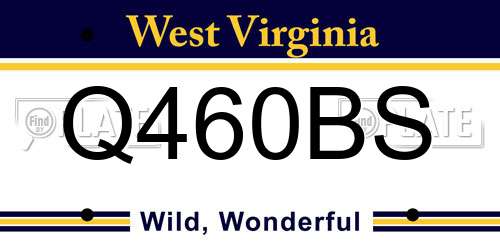 Q460BS West Virginia License Plate