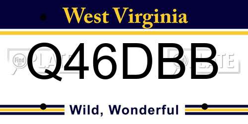 Q46DBB West Virginia License Plate