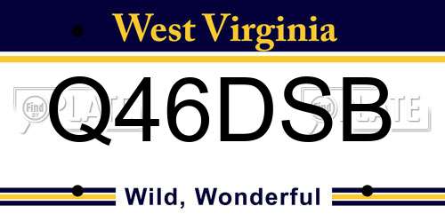 Q46DSB West Virginia License Plate