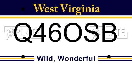 Q46OSB West Virginia License Plate