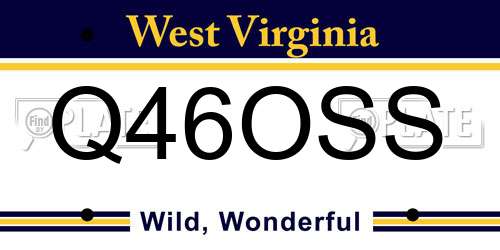 Q46OSS West Virginia License Plate