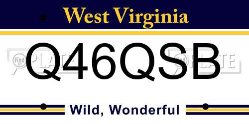 Q46QSB West Virginia License Plate